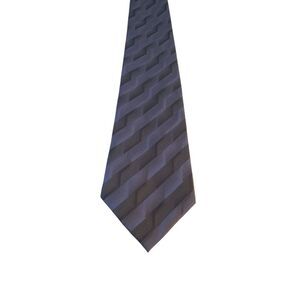 John Ashford‎ Neck Tie Mens 100% Silk Blue Gray Striped Shimmer Stain Resistant